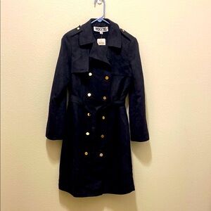 NWT VICKY TIEL BLACK DOUBLE BREASTED TRENCH‎ COAT